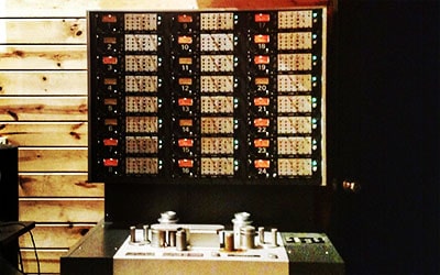 Audio recorders at the recording studio